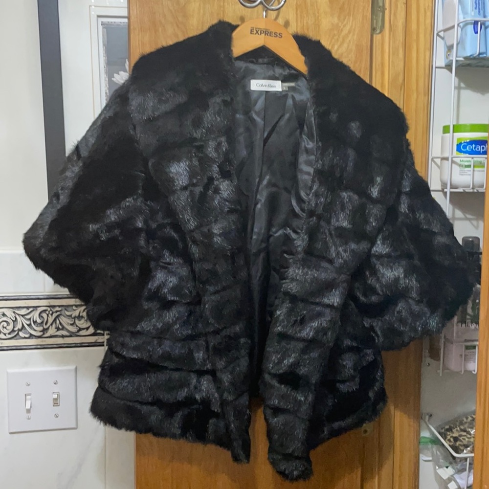 Calvin Klein Faux Fur in Black